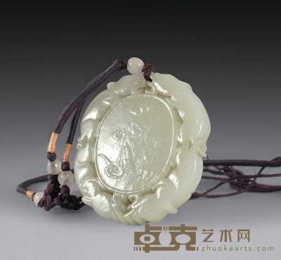 清 白玉福在眼前珮 长5cm